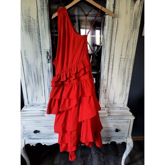 NWT Anthropologie Red Tiered Midi Dress - Size 2 - Picture 5 of 5